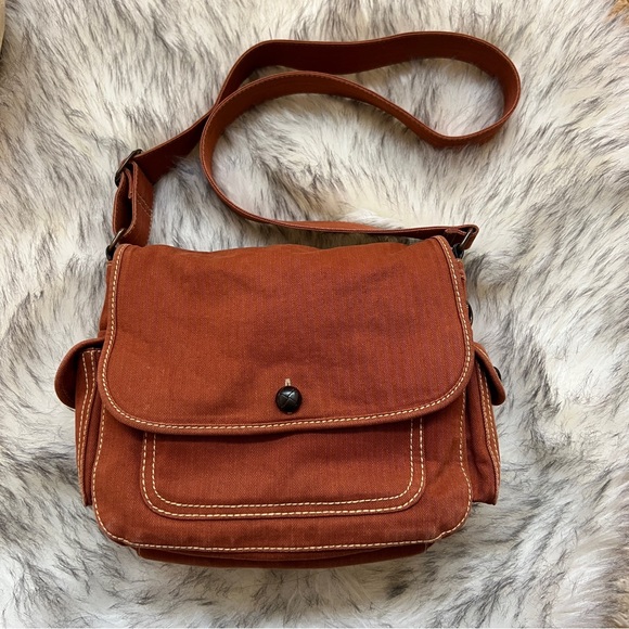 Fossil Handbags - Fossil Canvas Brown Crossbody Shoulder Messenger Bag